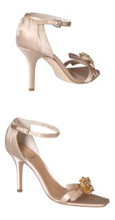Christian Dior Champagne Satin Rhinestone Heels Pumps Shoes $890 39 9 