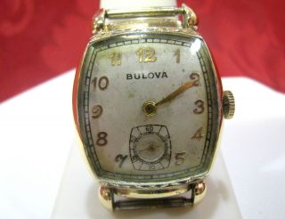 10K Bulova Rolled Gold Plate Bezel Wrist Watch Work