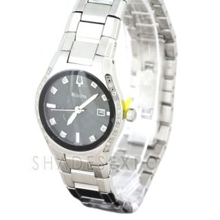 New Bulova Watches Watches 96R132 Silver Black Mother of Pearl Auth 
