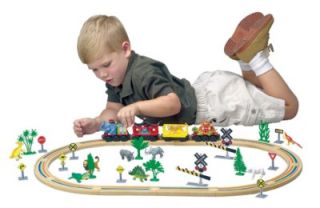 Alphazoo Train Starter Set Toy Preschool Track Rail New
