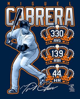 Miguel Cabrera Triple Crown Winner Detroit Tigers T Shirt Brand New 