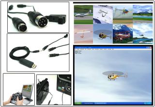   RC Helicopter Airplane Flight Simulator USB FMS Cable For PC Computer