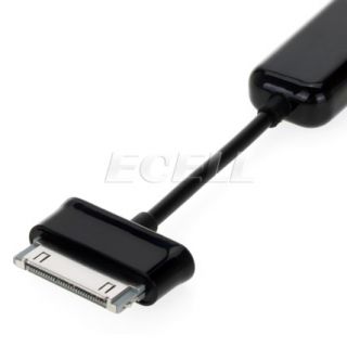 Black Samsung Dock Connector to USB Adapter Converter for Galaxy Tab 