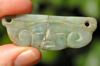 Pre Columbian Olmec Jade Stone Pectoral Pendant Mexican