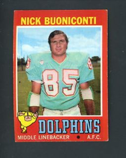 1971 Topps 147 Nick Buoniconti Miami Dolphins EX