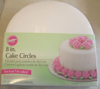 Wilton 8 Cake Circle Boards White Pkg of 12 New