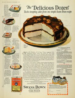 1926 Ad Swans Down Cake Flour Recipes Igleheart Bros Original 