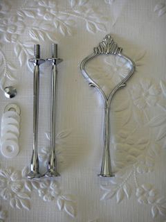 Cake Stand Handle Fitting 3 Tier Silver Crown Centre Hardware for Tea 