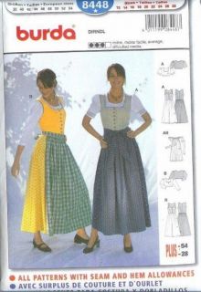 Burda Sewing Pattern MS Dirndl Dress Apron Blouse German Folkwear 