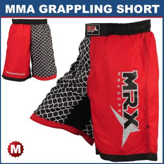   Shorts Grappling Shorts Kickboxing Mix Cage Fight Black & Red, Medium