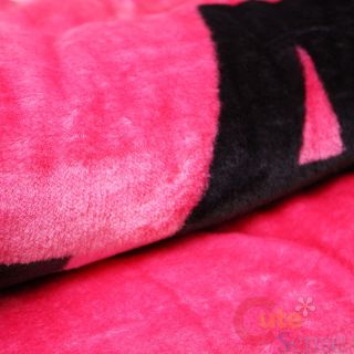 Playboy Bunny Queen Mink Plush Blanket Hot Pink 79X94