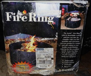 NEW Arctic Portable Cast Iron Campfire Pit Ring with Cooking Grill 
