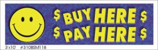  3x10ft "Buy Here Pay Here" Dealer Banner Signs