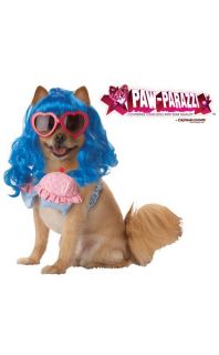 Cupcake Girl Pet Costume includes blue wig, novelty glasses and 