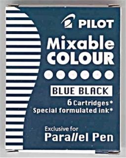 Pilot Parallel Calligraphy Pen Refill Blue Black Pack 6