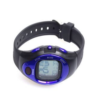 Blue Calorie Counter Pulse Heart Rate Monitor Stop Watch