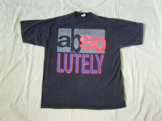    90s BUGLE BOY ABSOLUTELY POSITIVELY SLOGAN T SHIRT L Distressed Neon