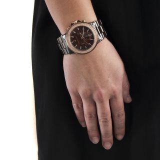 NEW* Micheal Kors Womens Brown Ceramic Chonograph Watch MK5518