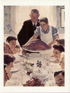 Norman Rockwell Vintage Print Freedom from Want
