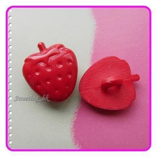 20 Strawberry Fruit Craft Doll Sewing Button 15mm K146