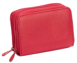 Buxton Women Red Wizard Napa Leather Credit Card Wallet