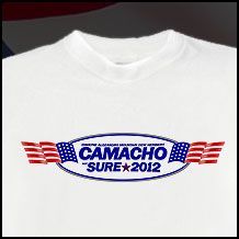 Camacho not Sure 2012 Idiocracy Presidential Team Tee