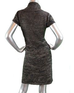 Retail $129 Calvin Klein Petite Cowl Neck Brown Sweater Dress Size PM 