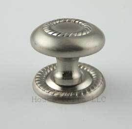 Rope Cabinet Knobs with Backplate Satin Nickel