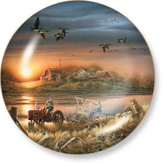 Terry Redlin Patiently Waiting Collector Plate from The Harvest Series 