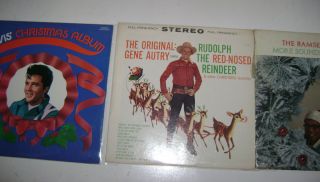 Christmas Albums, Records, LPs, Elvis Christmas, Gene Autry Rudolph 