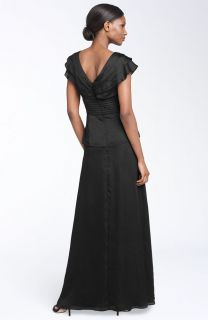 Cachet Long Black Ruffled Mother of The Bride Gown Dress 4 Formal 