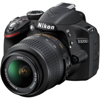   D3200 (Black) Digital SLR Camera w/ DX NIKKOR 18 55mm 3.5 5.6G VR Lens