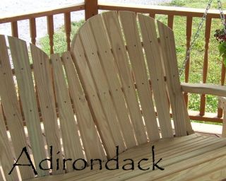  4' Treated Wood Handmade Adirondack Style Porch Swing