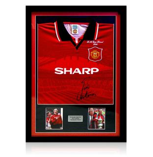 Framed Manchester United Shirt Signed Eric Cantona. Best ever deal bid 