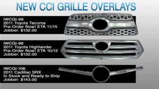 Cadillac SRX Chromed ABS Grille Overlay 3 Piece Kit Iwcgi 106 Trim 