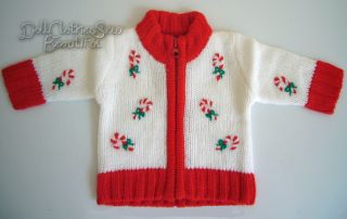 Doll Clothes Fits American Girl Candy Cane Sweater L K
