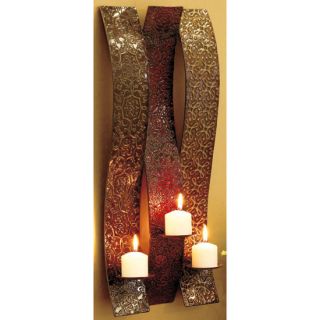   EMBOSSED METAL WALL ART CANDLE HOLDER SCONCES CONTEMPORARY HOME DECOR