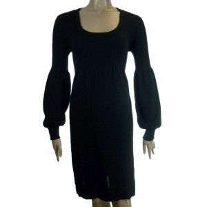 Calvin Klein Black Knit Long Sleeve Scoopneck Dress L