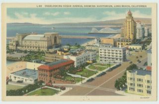 Bev Ocean Avenue Long Beach CA California Postcard