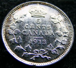1913 Canadian Silver Nickel Inv 15 Real Nice Coin