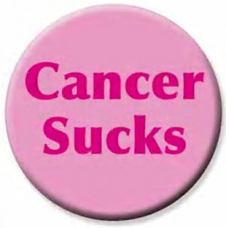 pink cancer sucks button 2 1 4 inch diameter