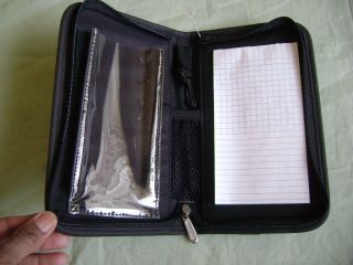 OFFICE MAX CALCULATOR Holder CASE ZIP AROUND Zipper WALLET NotePad 