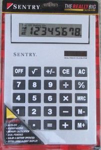 sentry really big basic calculator dual power new