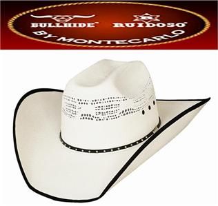 Montecarlo Bullhide Beer Time Western 20x Bangora Straw Cowboy Hat 