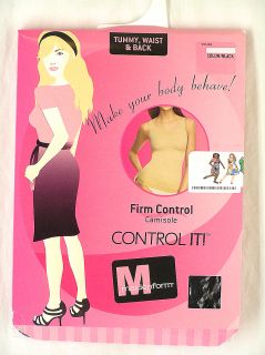 Maidenform Black 12496 Camisole Cami Top Shaper Firm Control New in $ 