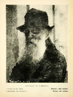 1925 Rotogravure Camille Pissarro French Impressionism Artist Self 