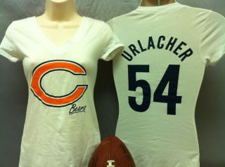 SM L Womens Chicago Bears Shirt Ladies Brian Urlacher Tshirt Tee 