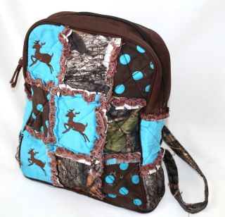 Camouflage Blue Rag Bag Backpack Deer Purse