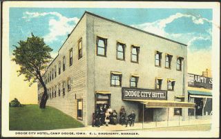 Camp Dodge Iowa IA 1916 Dodge City Hotel Vintage Postcard