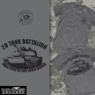 Marine Corps 2D Tank Battalion Camp Lejeune Iron Horse USMC T Shirt 